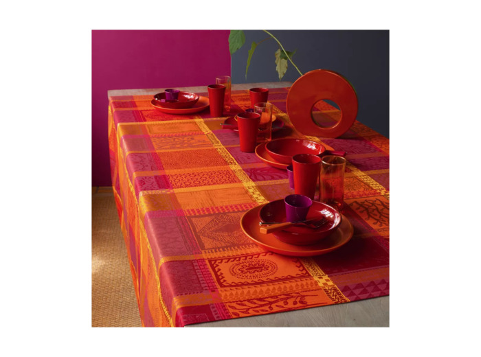 Nappe enduite sur mesure MILLE WAX KETCHUP Garnier-Thiebaut