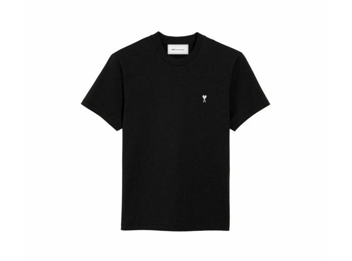 Ami Paris Tee Shirt Noir de coeur Blanc