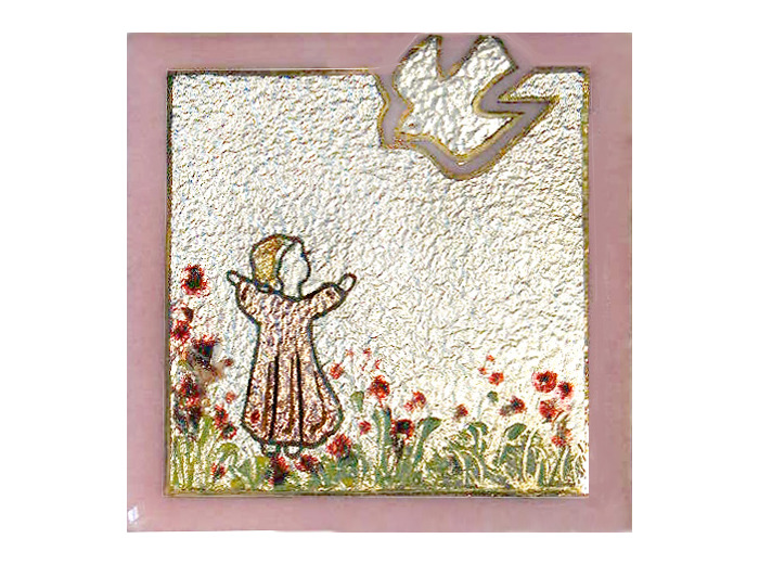 Jardin de l'esprit saint Fille 6,2X6,2cm - EMAUX DU LIBAN
