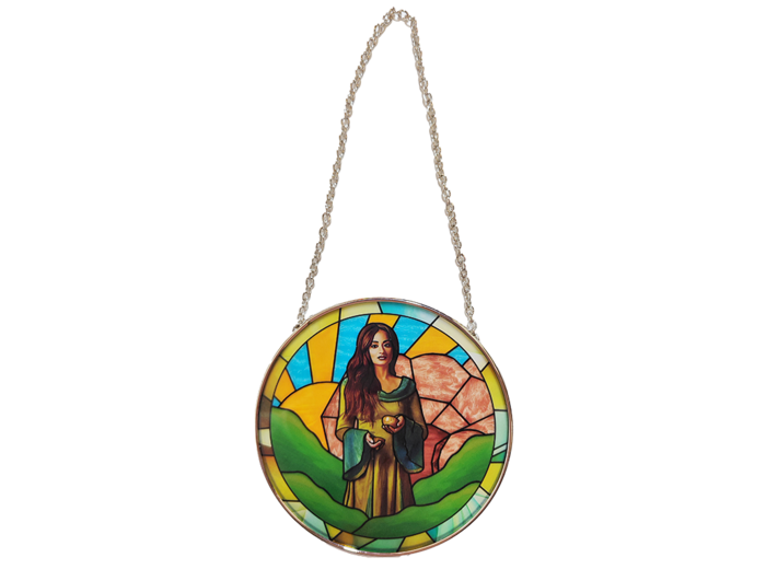 Vitrail Mural en verre D114mm, avec ventouse - MARIE MADELEINE
