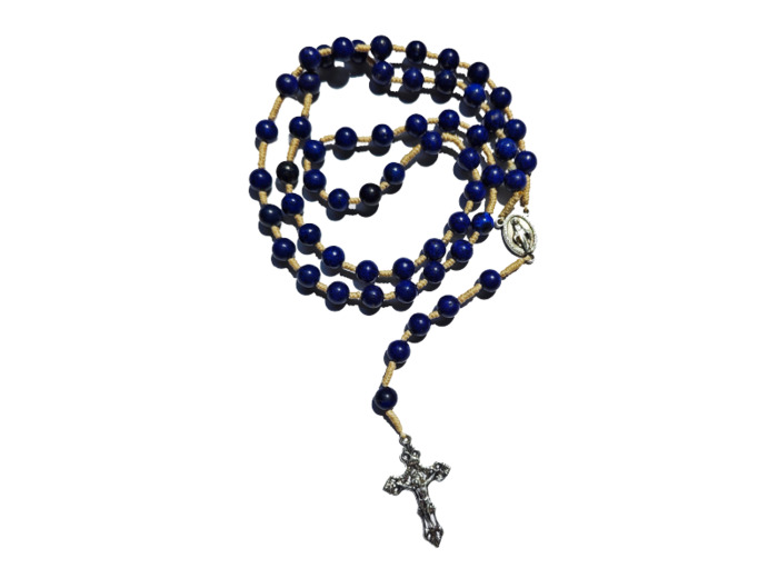 Chapelet sur Corde 8mm en pierre véritable- Lapis Lazuli