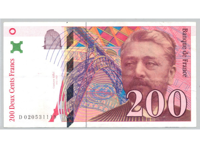 FRANCE 200 FRANCS EIFFEL 1996 Alphabet D 020531119 SUP
