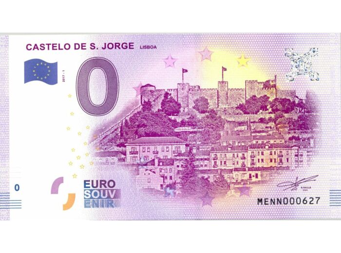 PORTUGAL 2017-1 CASTELO DE S JORGE LISBOA 0 EURO BILLET SOUVENIR NEUF