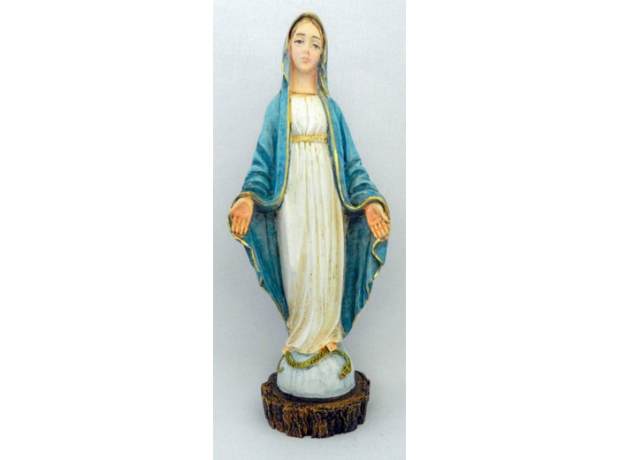 Vierge Miraculeuse 20cm poychrome- résine peinte main