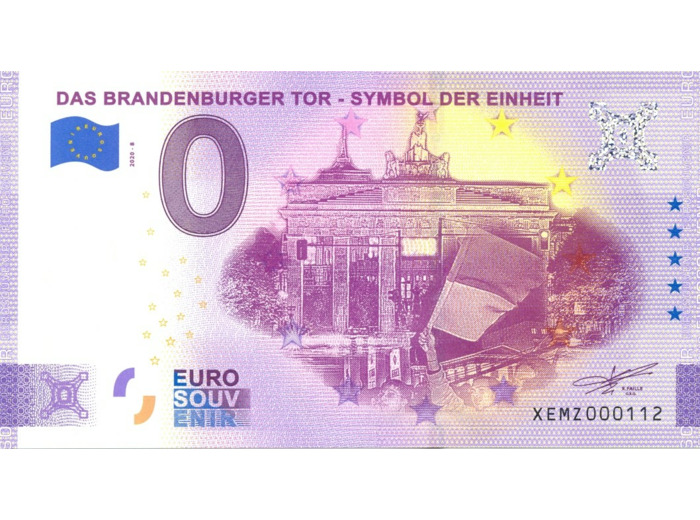 ALLEMAGNE 2020-8 DAS BRANDERBURGER TOR BILLET SOUVENIR 0 EURO TOURISTIQUE