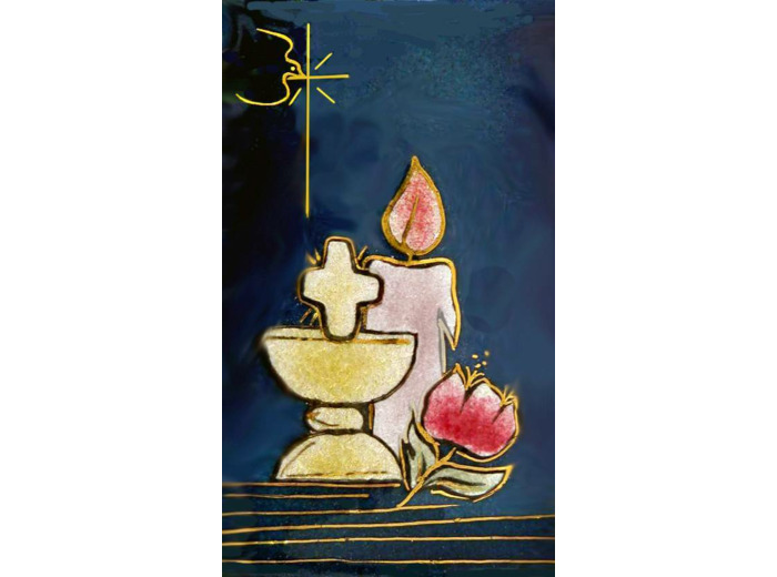 Calice et bougie 9,5X5,5cm - EMAUX DU LIBAN
