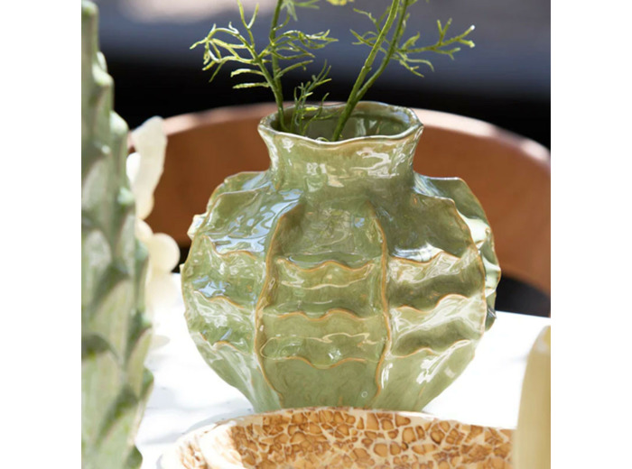 Vase Loseto en Céramique Vert Amande 21x20cm