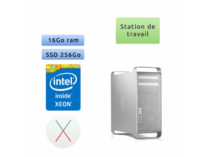 Apple Mac Pro Quad Core Xeon 3.2Ghz A1289 (EMC 2629) 16Go 256Go SSD - MacPro5,1 - mi 2012 - Station de Travail