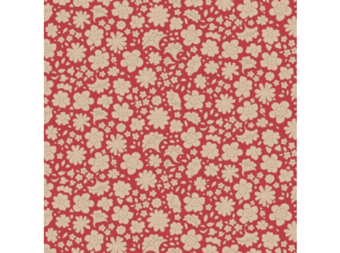COUPON DE TISSU TILDA CREATING MEMORIES CARLA RED  50 X 55 CM