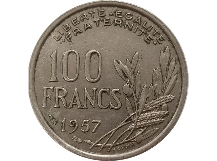 FRANCE 100 FRANCS COCHET 1957 TTB