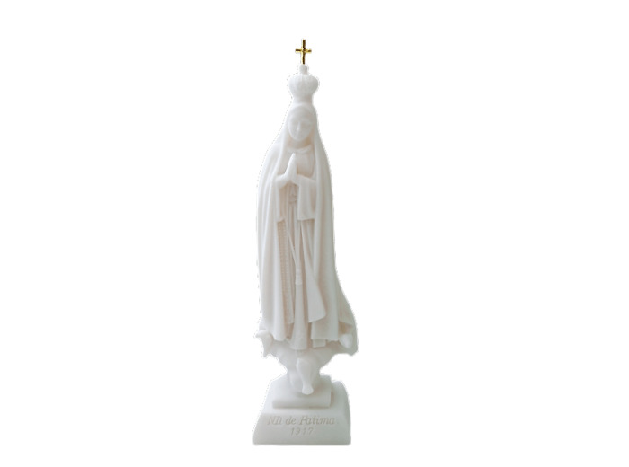 ND de Fatima- Statue en albâtre 23cm -Blanche