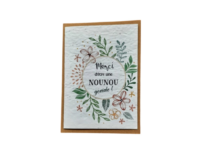 Carte à planter "Merci d'être une nounou géniale!"