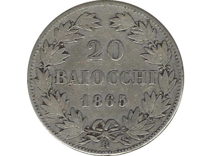 VATICAN 20 BAIOCCHI 1865 XX R TB+ N2