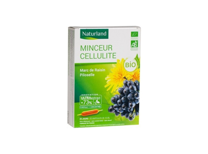 Minceur cellulite Bio Marc de Raisin, Piloselle 20 ampoules de 10ml