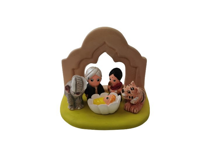 CRECHE en céramique BLOC 8x7cm- INDE