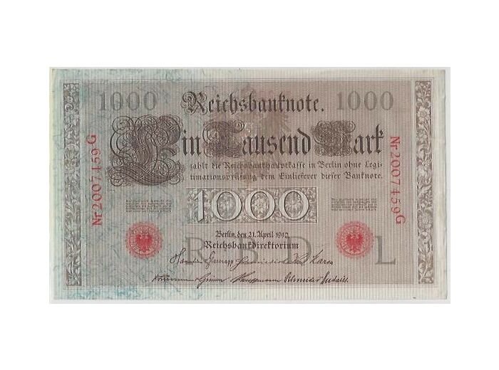Allemagne 1000 MARK 21/04/1910 TTB+