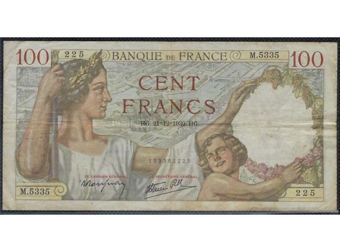 FRANCE 100 FRANCS SULLY 21-12-1939 M.5335 TB+