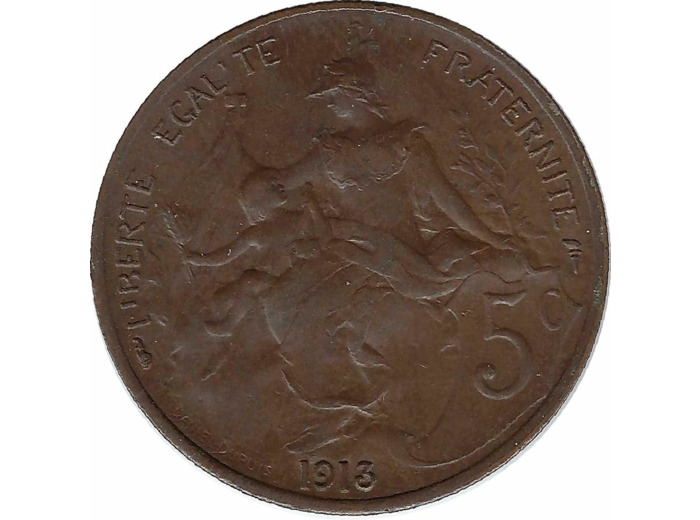 FRANCE 5 CENTIMES DUPUIS 1913 TTB+