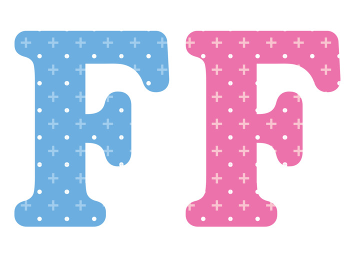 Lettre F x2pcs. Hauteur 5.5cm