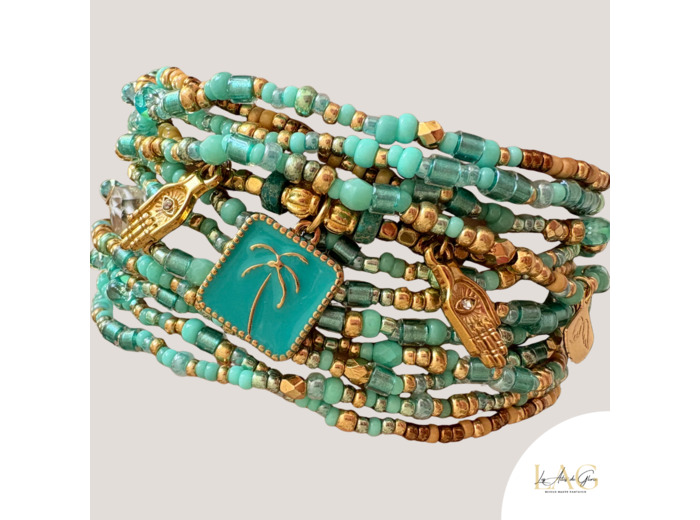 BRACELET MULTIRANGS AMULETTE D'AZUR