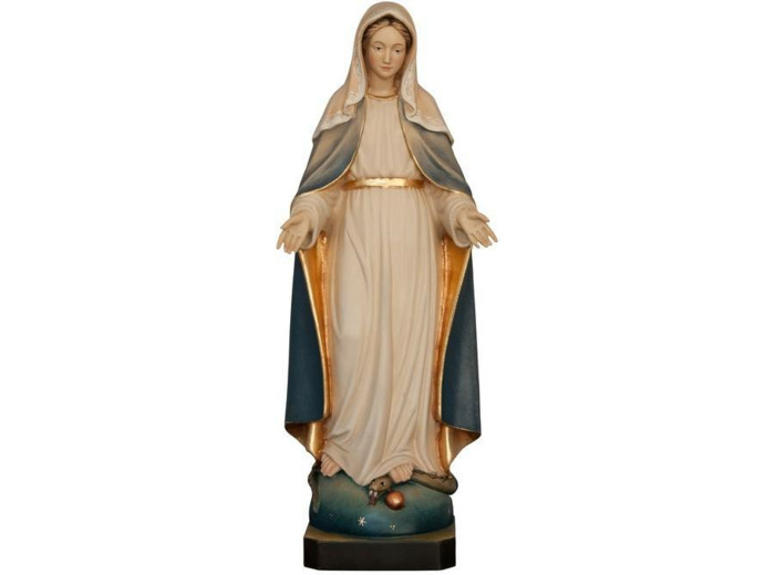 Vierge Miraculeuse en bois 14cm- COULEUR