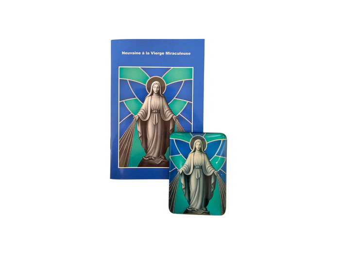 Magnet en Verre 48x68mm + Livret Neuvaine - Vierge Miraculeuse