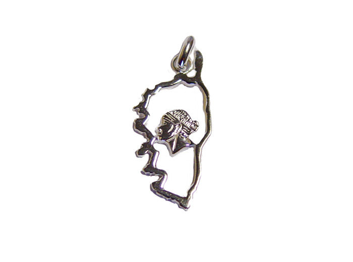 Pendentif en Argent 925 - CARTE CORSE EVIDEE