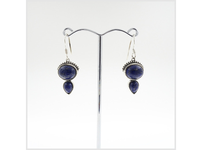 Boucles d'oreilles Lapis Lazuli et Argent Massif