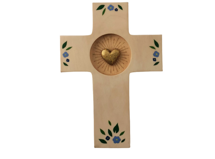 Croix - Tu remplis mon coeur - patinée blanche - 14x10cm