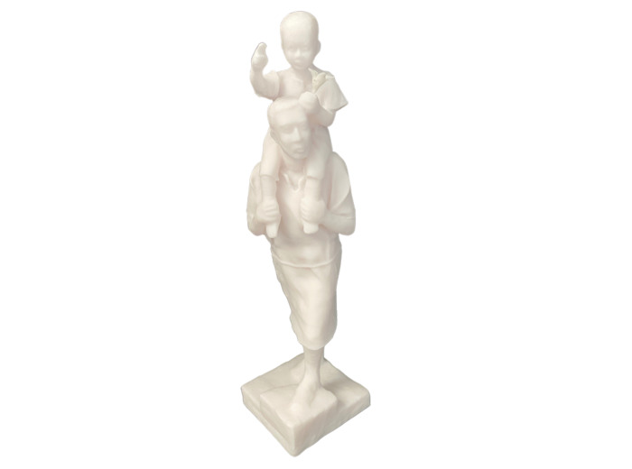 Saint Joseph De La Marche - Statue en albâtre 19cm - Blanc