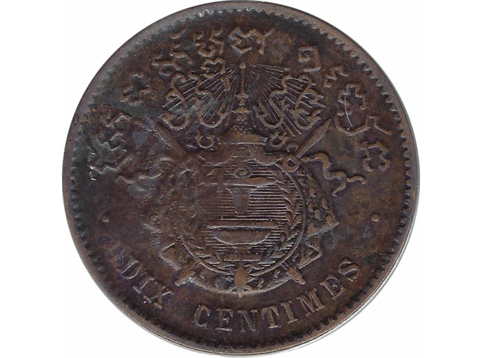 CAMBODGE 10 CENTIMES 1860 NORODOM I TTB+