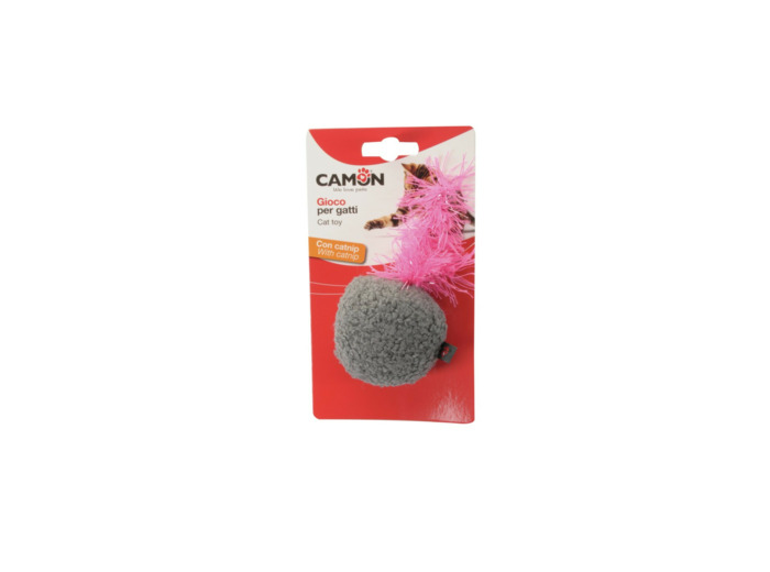 Jouet chat, Balle + plumes - Ø12cm