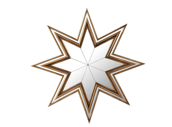 Grand miroir étoile doré 100cm