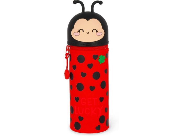Legami - Trousse Kawaii 2 en 1 en Silicone Souple, Porte-stylos de Table, Fermeture à Glissière