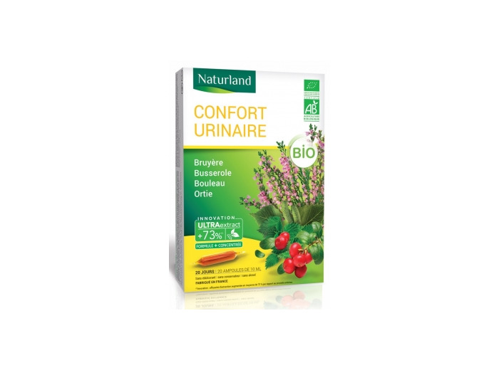 Confort urinaire Bruyère Busserole Bouleau Ortie Bio 20 ampoules