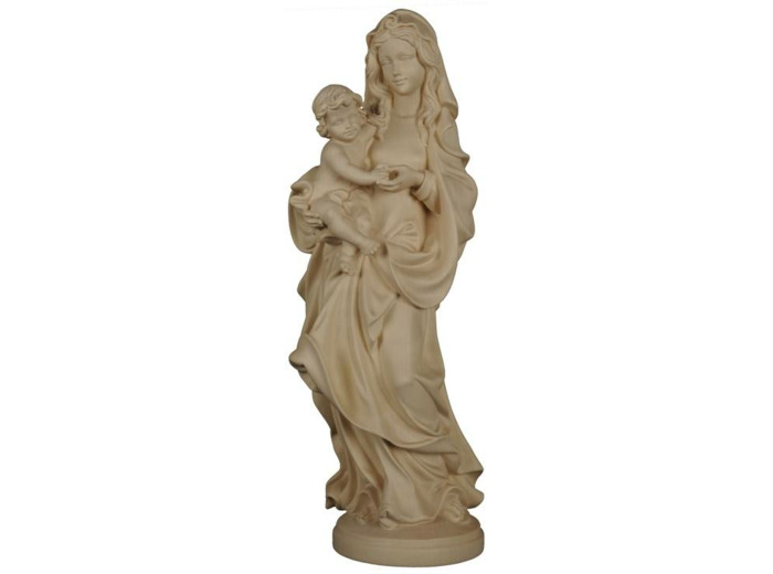 Vierge à l'enfant en bois 15cm- NATUREL