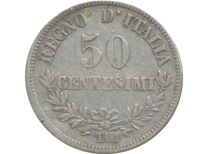 ITALIE 50 CENTESIMI 1863 MBN TB+