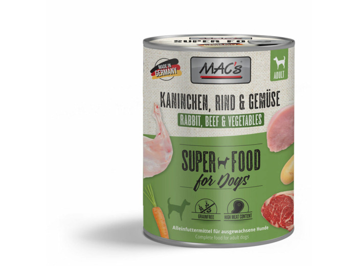 MAC'S Humide pour chien, au lapin & légumes - 800g