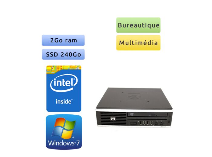 HP 8000 Elite USDT - Windows 7 - 3Ghz 2Go 240Go SSD - PC Tour Bureautique Ordinateur