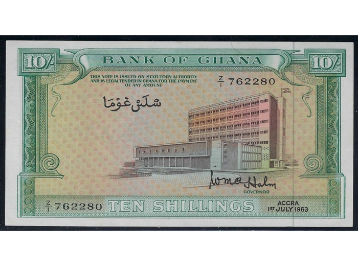GHANA 10 SHILLINGS 1 juillet 1963 SERIE Z.1 SPL