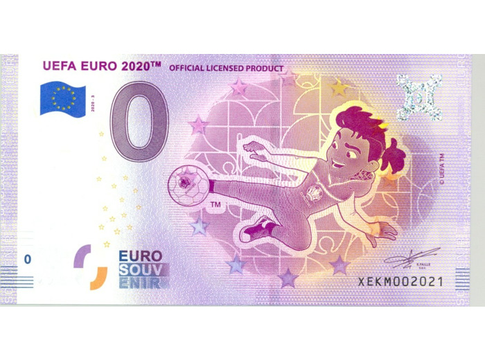 ALLEMAGNE 2020-3 UEFA EURO 2020 BILLET SOUVENIR 0 EURO TOURISTIQUE NEUF