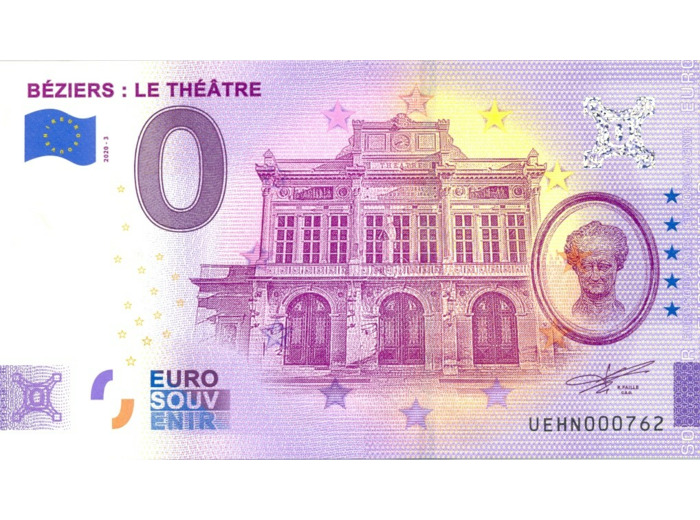 34 BEZIERS 2020-3 LE THEATRE BILLET SOUVENIR 0 EURO TOURISTIQUE NEUF