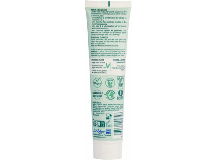 Dentifrice sauge eau thermale 75ml Denticlay