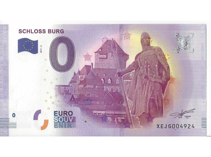 ALLEMAGNE 2017-2 SCHLOSS BURG BILLET SOUVENIR 0EURO TOURISTIQUE  NEUF