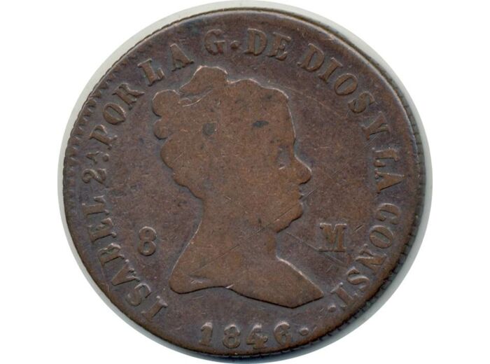 ESPAGNE 8 MARAVEDIS 1846 JA ISABEL II TB (W431.2)