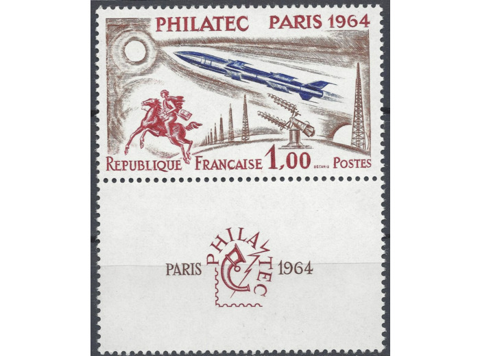 FRANCE PHILATEC N°1422 AVEC VIGNETTE NEUF ** LUXE GOMME D'ORIGINE