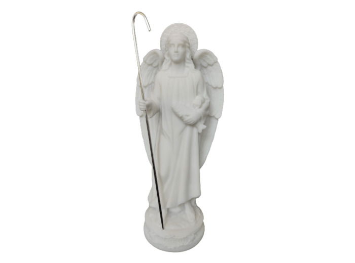 St Raphaël - Statue en albâtre 20cm - Blanc