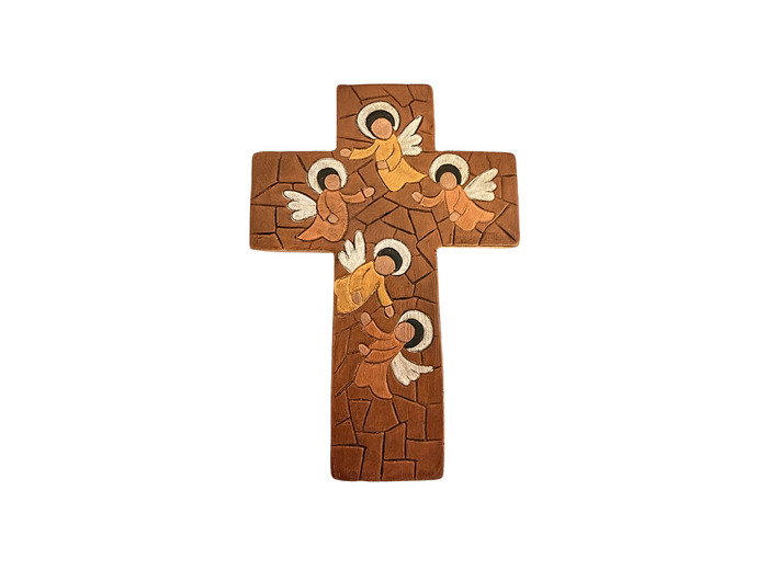 Croix en céramique 15x10cm - 5 ANGES