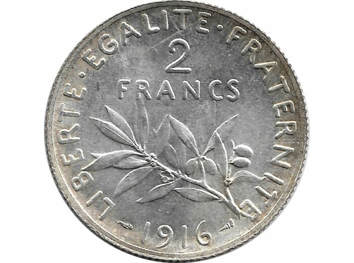 FRANCE 2 FRANCS SEMEUSE 1916 SUP