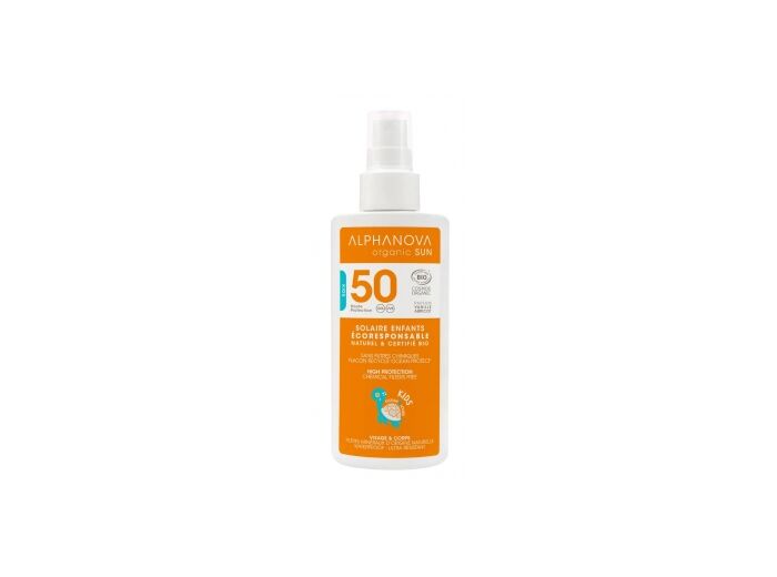 Crème solaire enfant certifiée bio spf 50 spray 125g